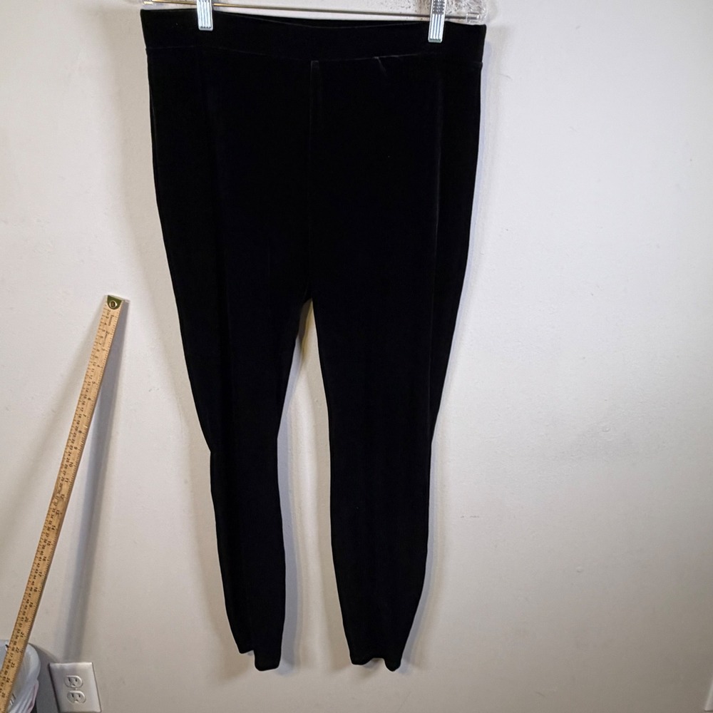 J.Crew Womens Leggings Soft Stretch Velvet Black Size L
